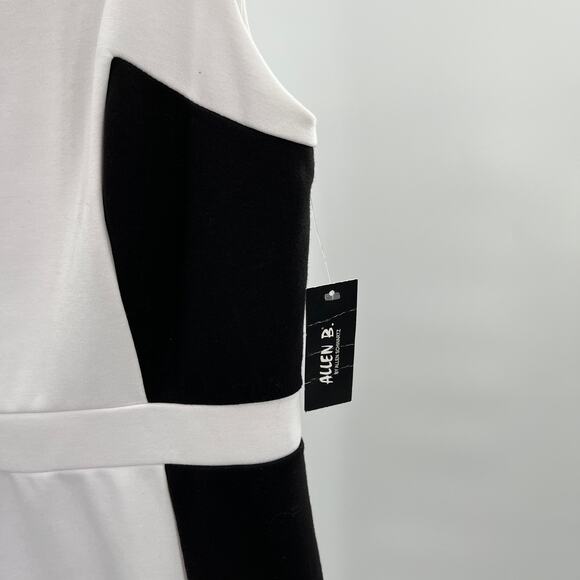 Allen B by Allen Schwartz Black & White Colorblock Sheath Dress Women S NWT - Picture 5 of 12